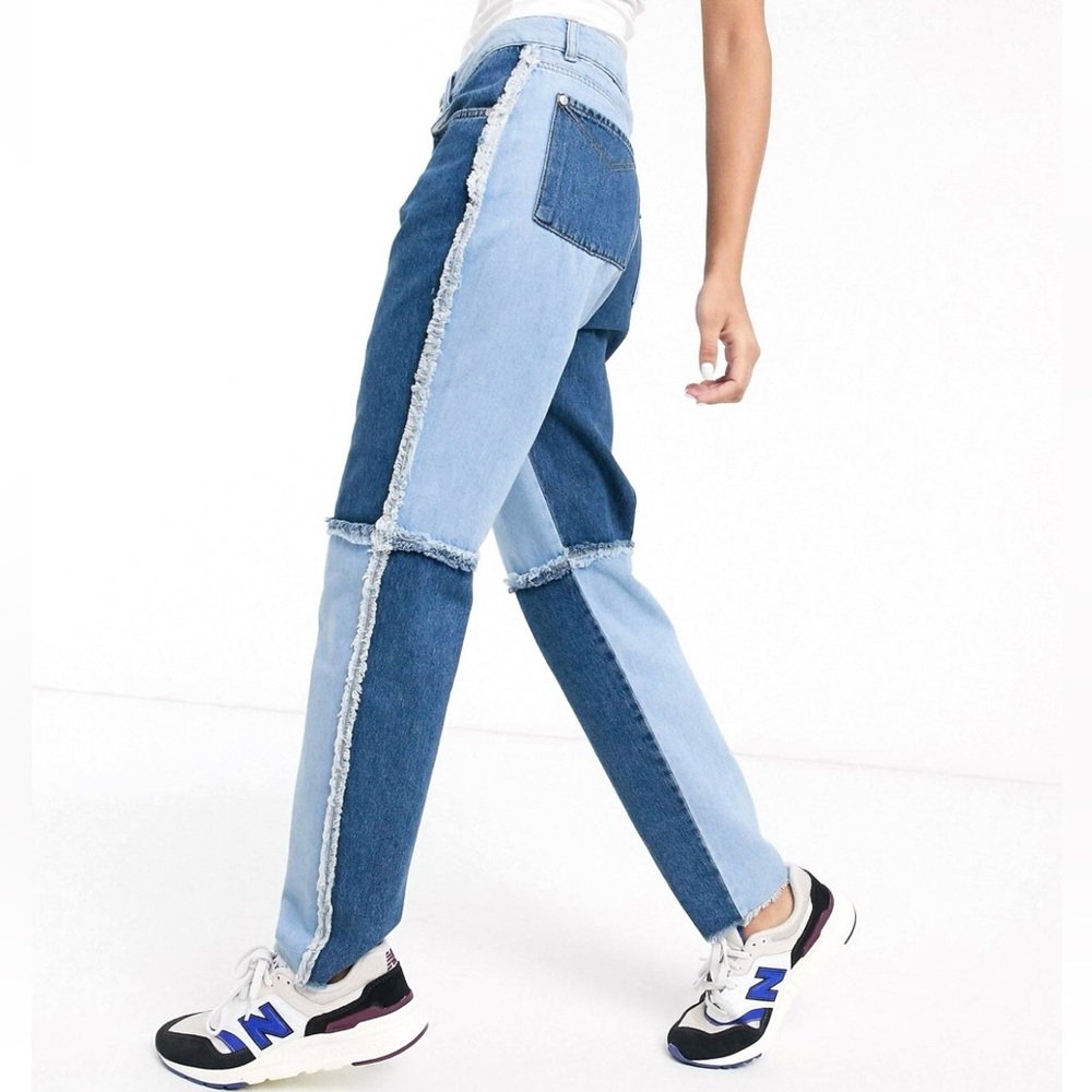 The Ragged Priest Mom Denim Jeans Quarter Panel Patchwork Size 30